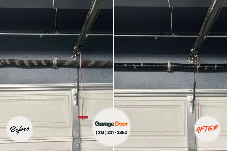 Before and after: garage door repair Port Hueneme, CA